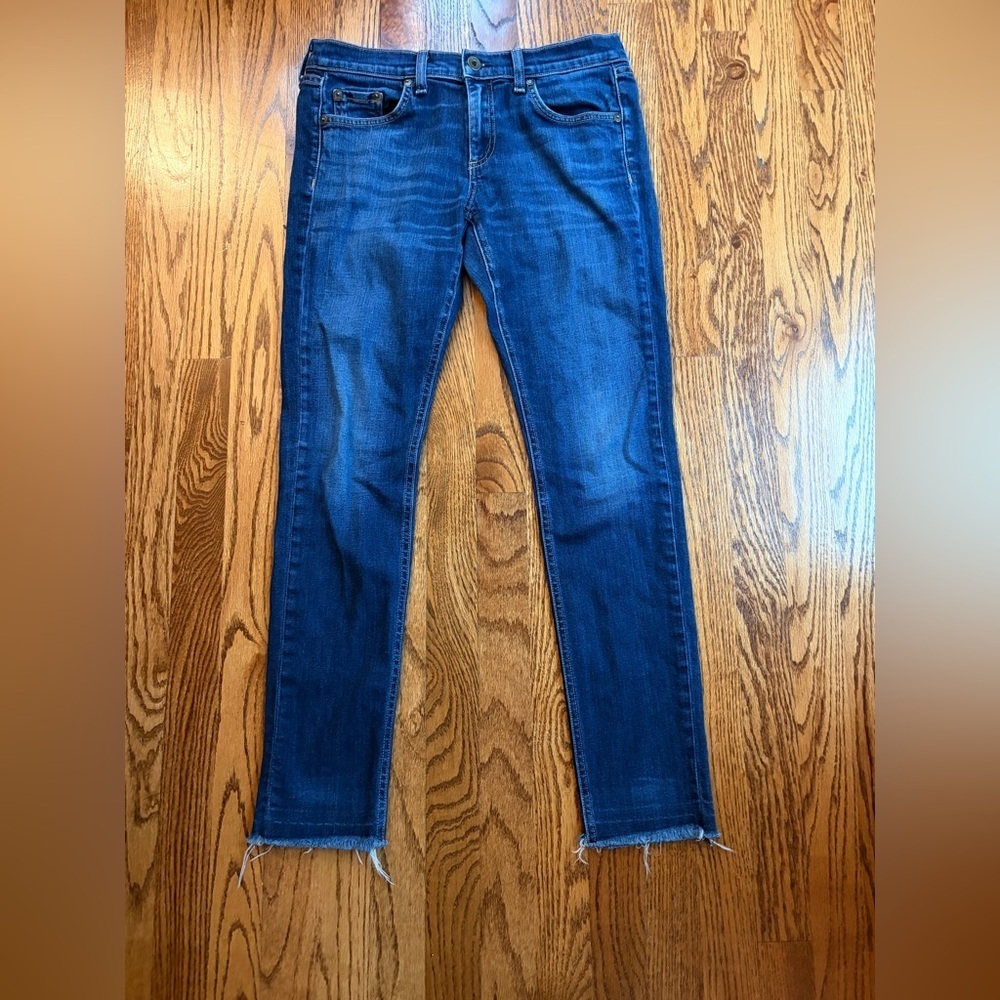 Rag & Bone Mid Rise Ankle Jeans – Yesler Wash – Raw Hem – Size 27
